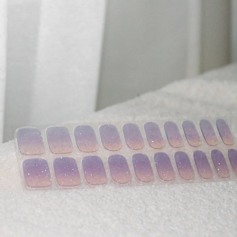 Aurora (Sheer Violet Shimmer) Semicured Gel Nail Stickers Kit