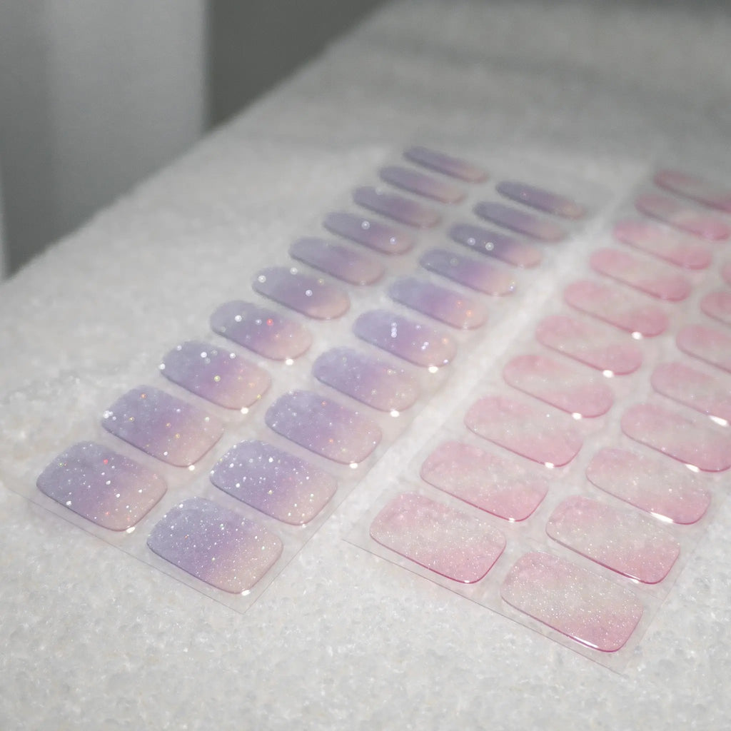 Aurora (Sheer Violet Shimmer) GEWEL Semicured Gel Nails Kit