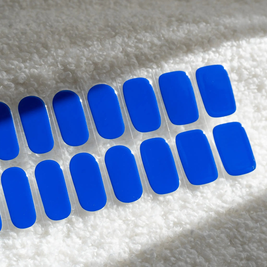 Electric Blue Semicured Gel Nail Stickers Kit