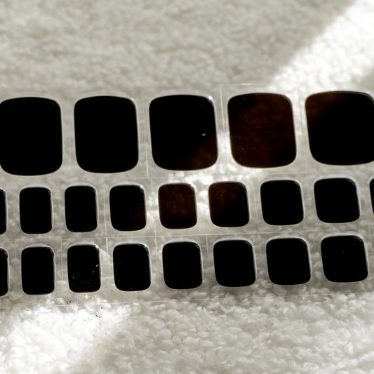 [PEDI / TOES] Midnight Black Semi Cured Gel Nail Stickers
