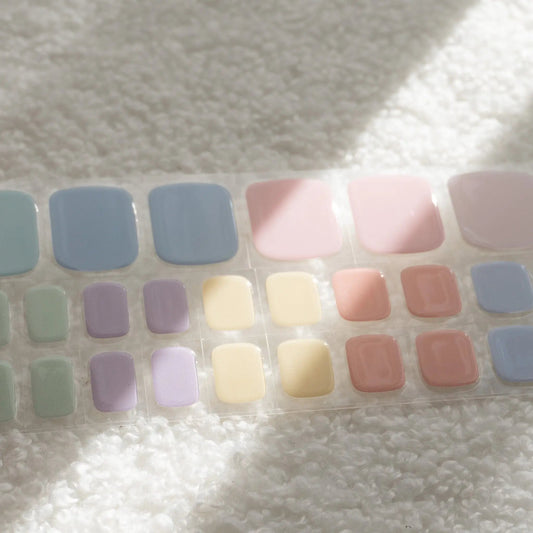 [PEDI / TOES] Rainbow Pastel Semi Cured Gel Nail Stickers
