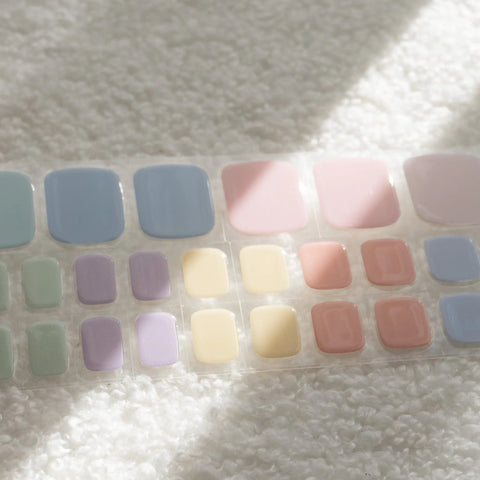 [PEDI / TOES] Rainbow Pastel GEWEL Semicured Gel Nails Kit