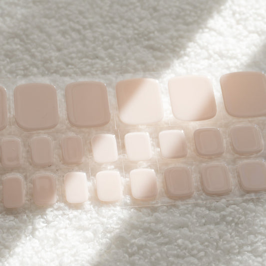 [PEDI / TOES] Gentle Pink Semi Cured Gel Nail Stickers
