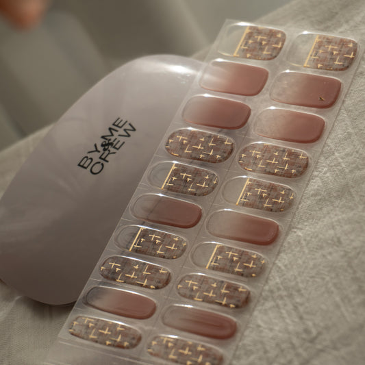 Tweed Jacket Semi Cured Gel Nail Stickers
