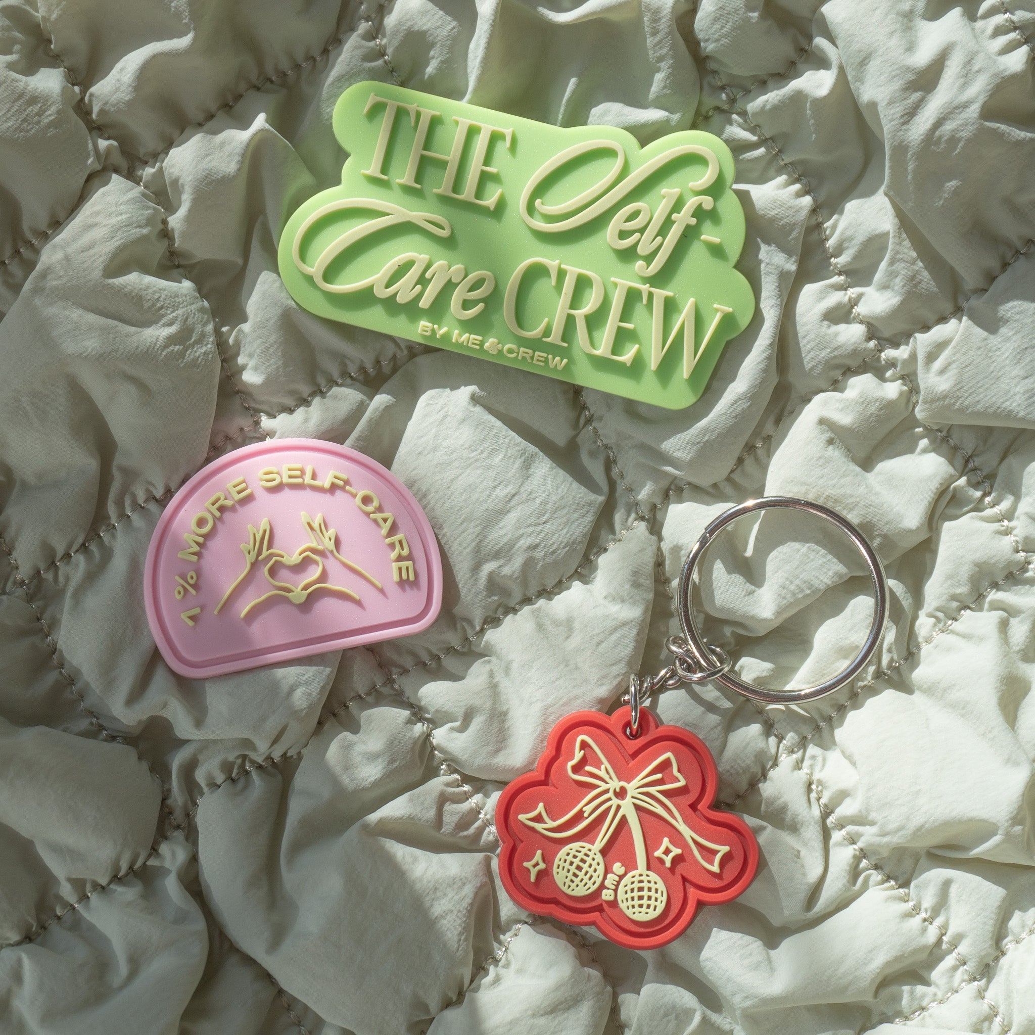 By Me & Crew Sticker Patches + Keychain (Selected at Random)