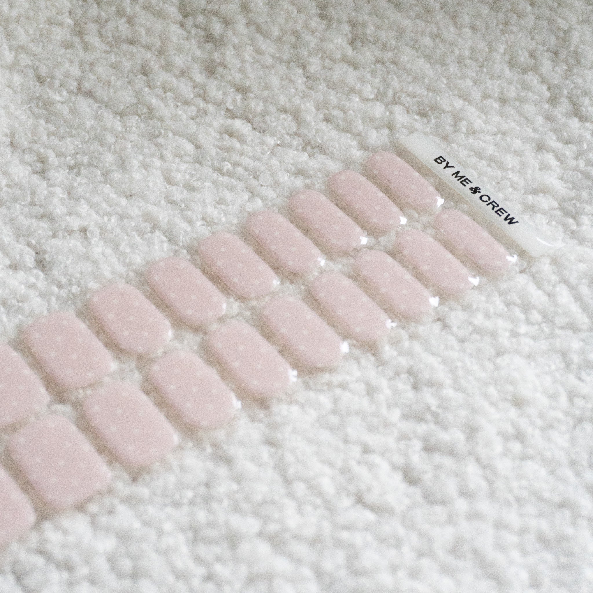 Gentle Pink Polka Dot DIY Semi Cured Gel Nail Stickers-3