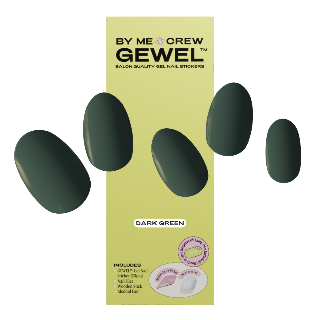 Dark Green DIY Semi Cured Gel Nail Stickers