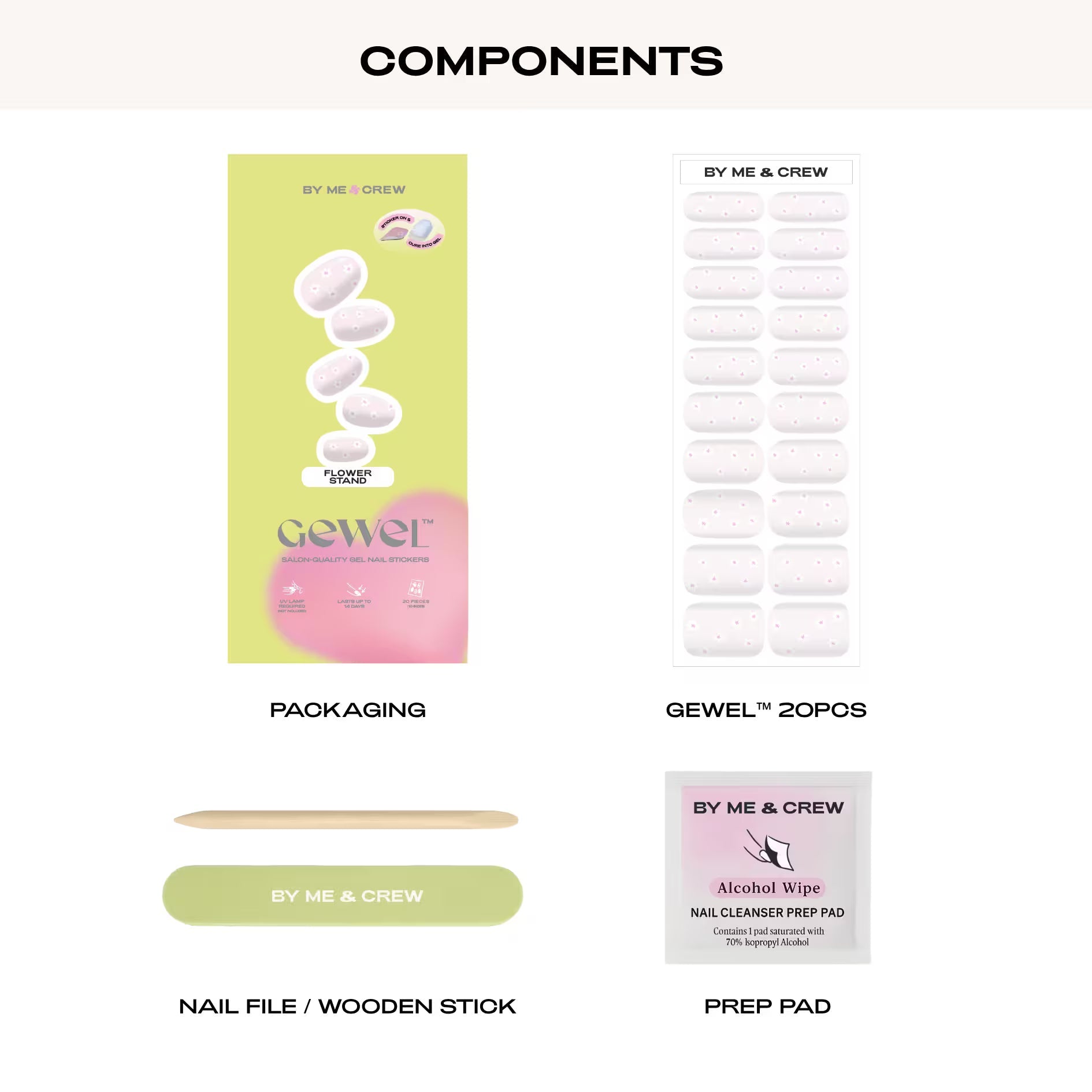 Flower Stand GEWEL™ Semi Cured Gel Nail Stickers-2