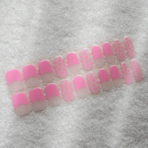 Sweetheart Pink French Tip DIY Semicured Gel Nail Stickers Kit