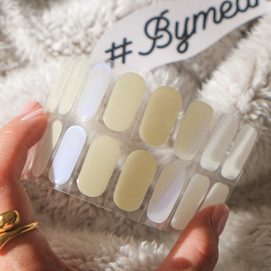 Iridescent Champagne Semi Cured Gel Nail Stickers