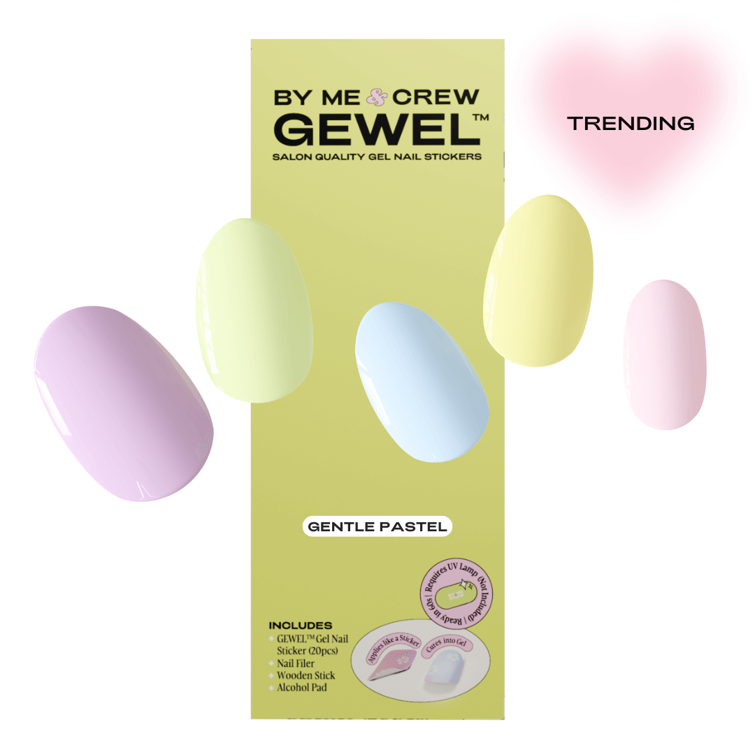 Gentle Pastel DIY Semi Cured Gel Nail Stickers