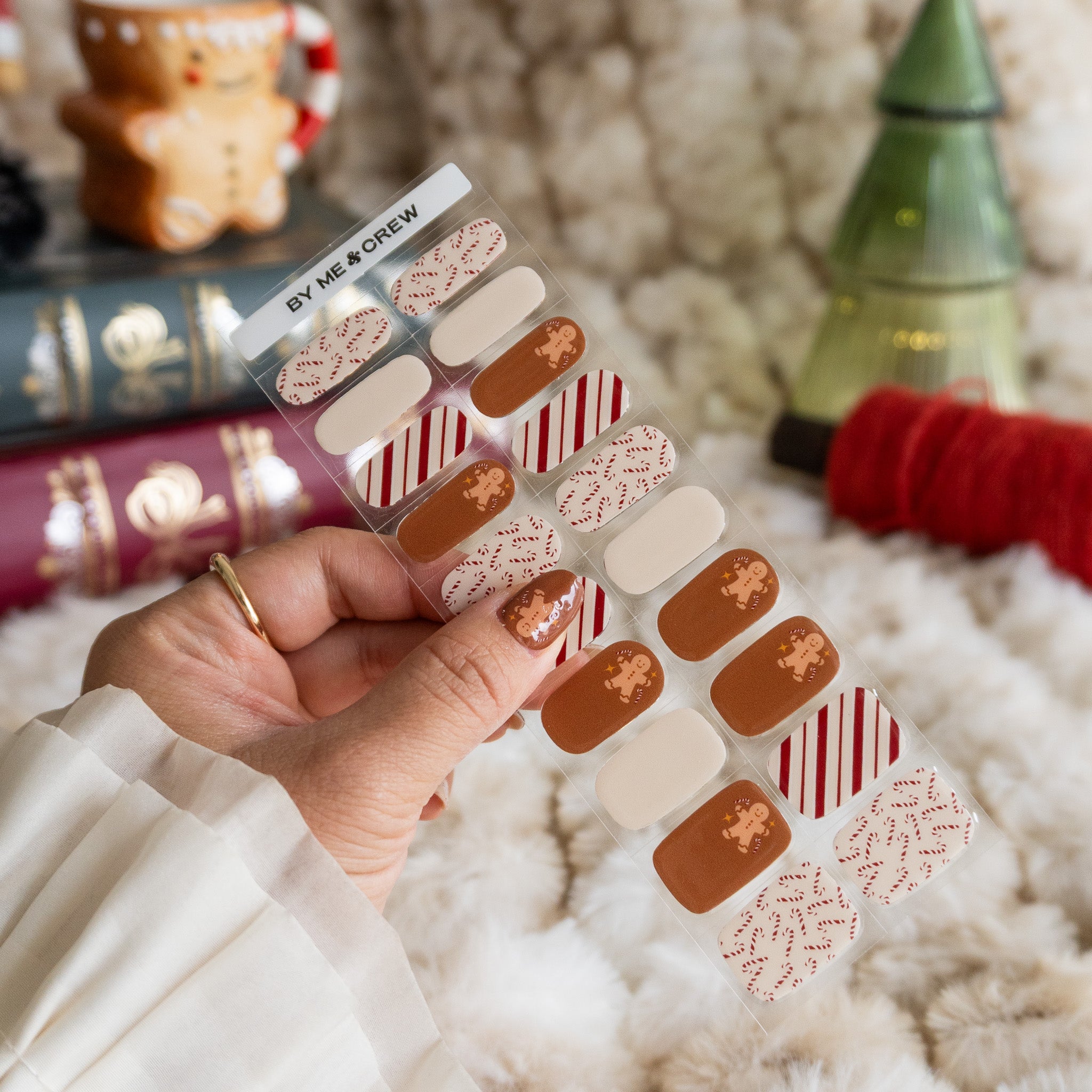 Gingerbread Joy DIY Semi Cured Gel Nail Stickers-3