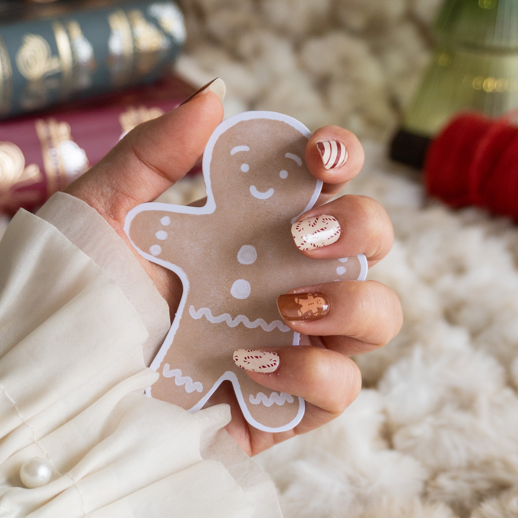 Gingerbread Joy DIY Semi Cured Gel Nail Stickers-4
