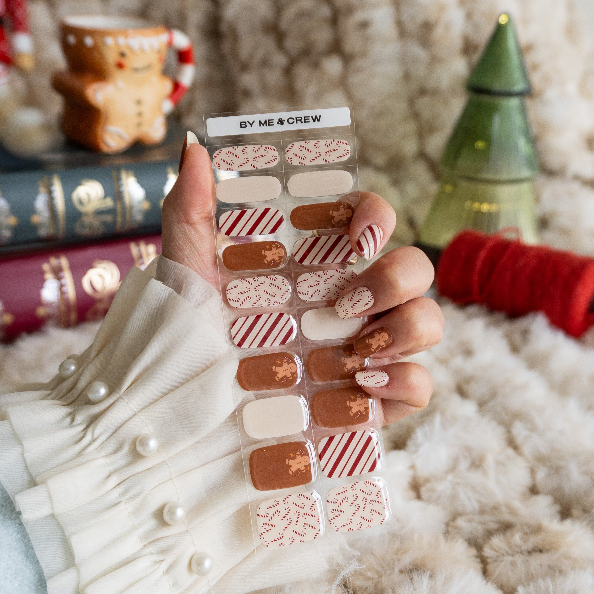 Gingerbread Joy DIY Semi Cured Gel Nail Stickers-6