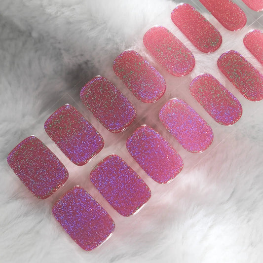 Holographic Blush Semicured DIY Gel Nail Stickers Kit ByMeAndCrew