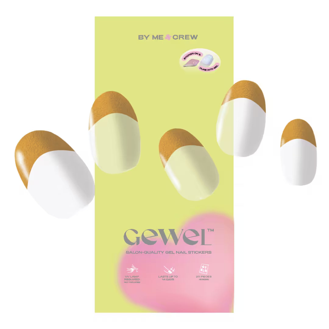 Gold French Tip DIY Semi Cured Gel Nail Stickers