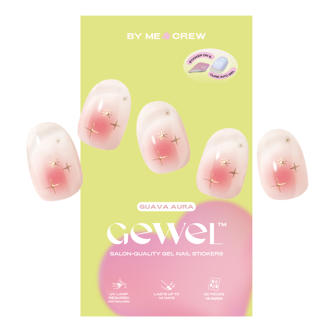 Guava Aura DIY Semi Cured Gel Nail Stickers (32pcs)