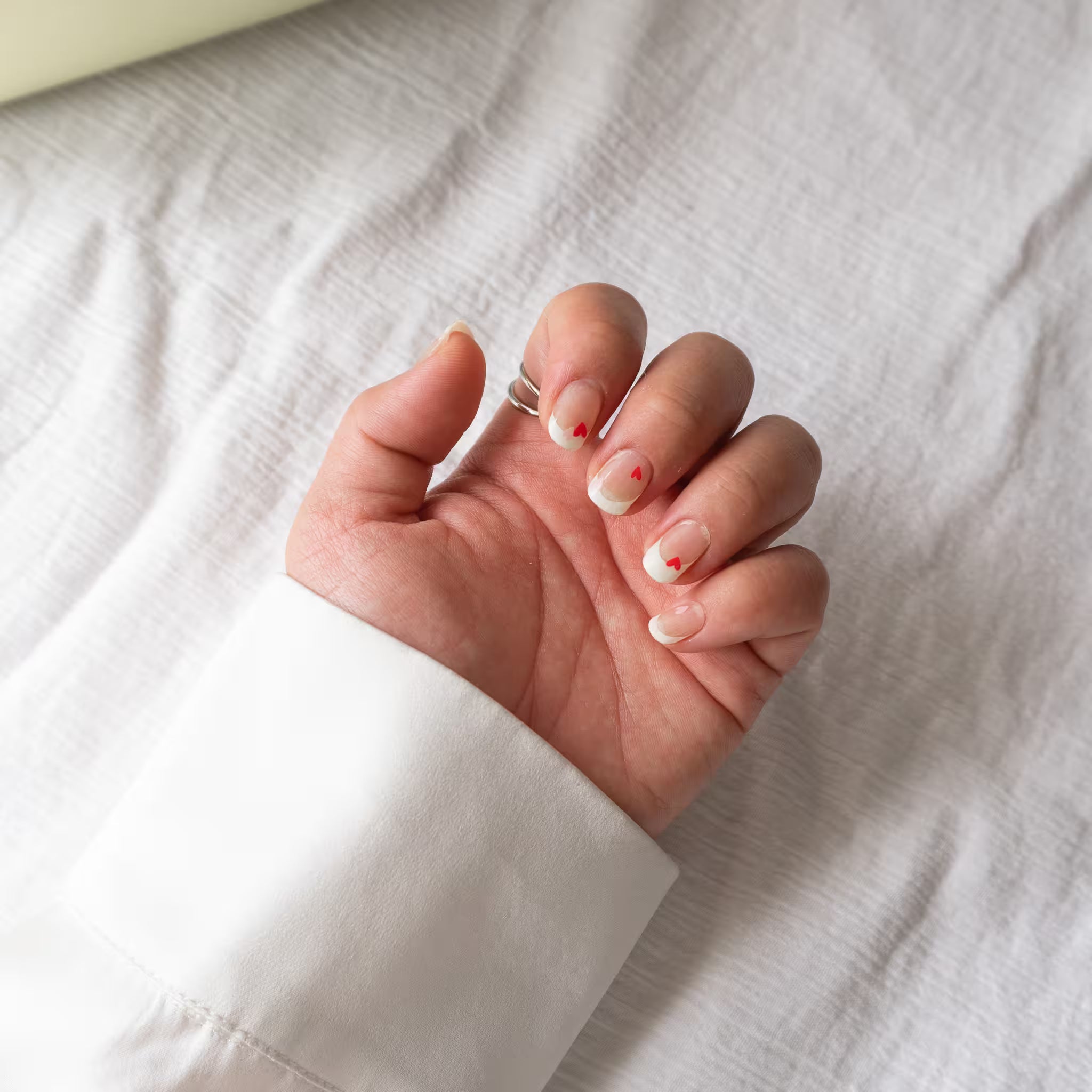 Hearts on Deck (French Tip) DIY Semi Cured Gel Nail Stickers-5