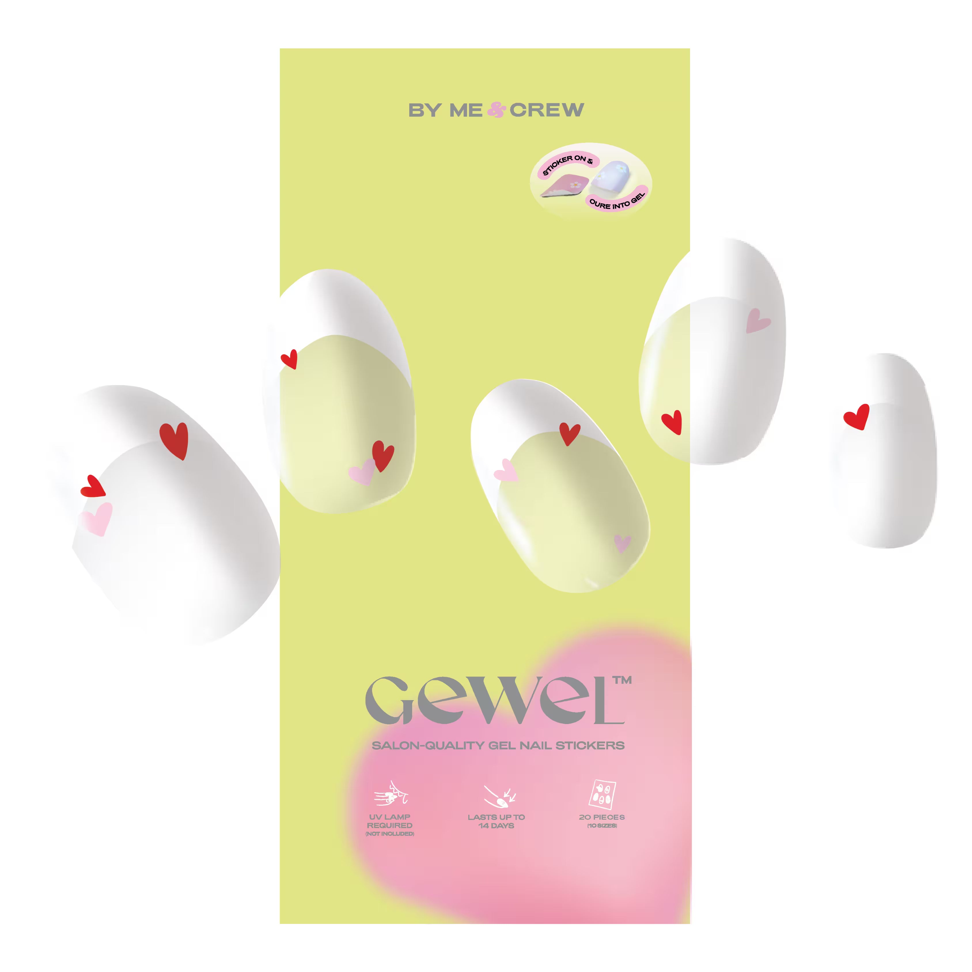Hearts on Deck (French Tip) DIY Semi Cured Gel Nail Stickers