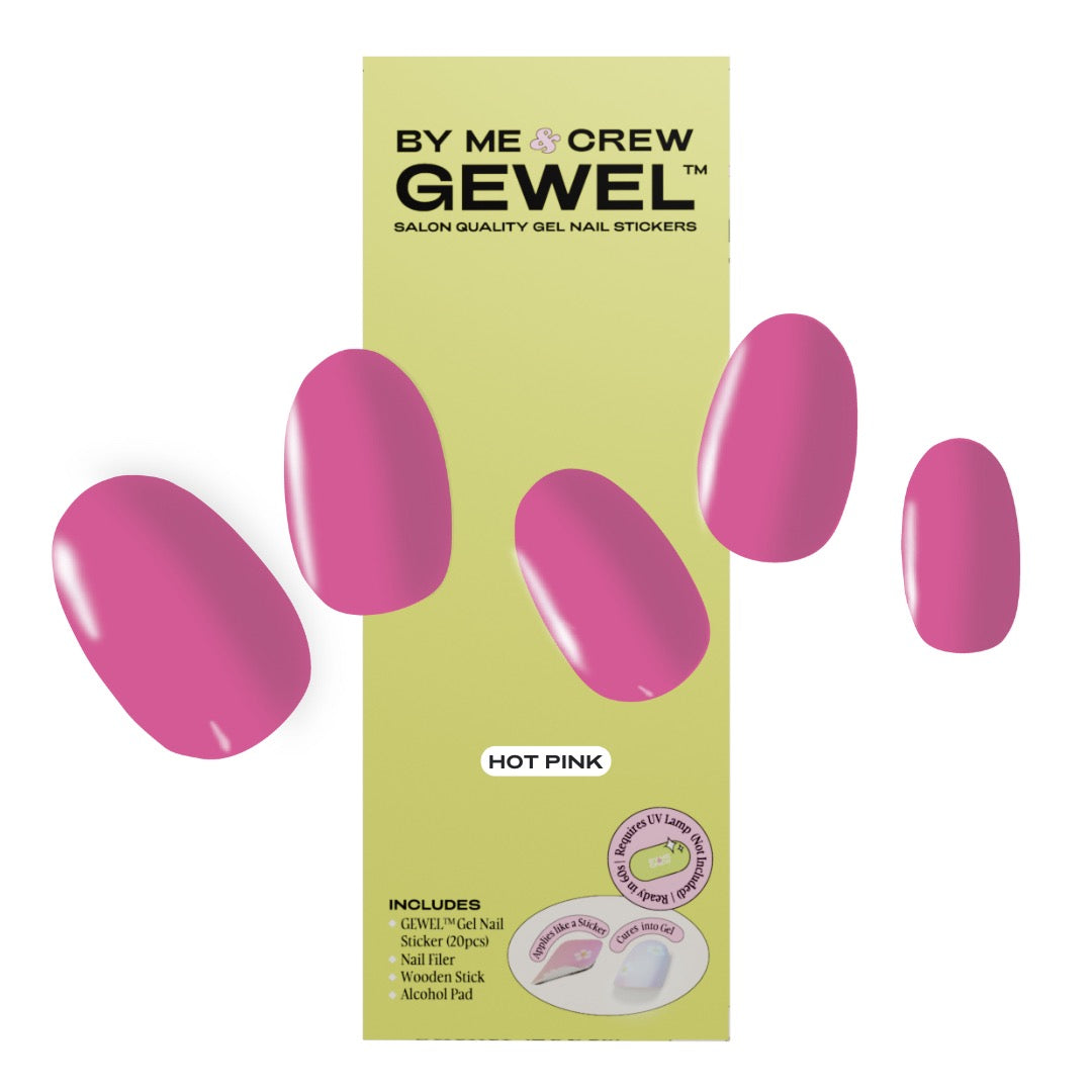 Hot Pink DIY Semi Cured Gel Nail Stickers