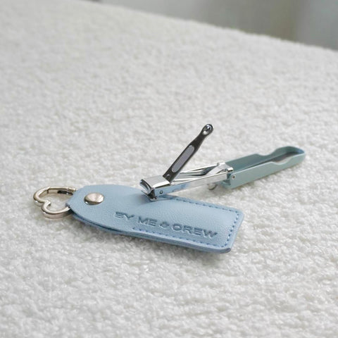 Foldable Nail Clipper with Pouch (Light Blue)