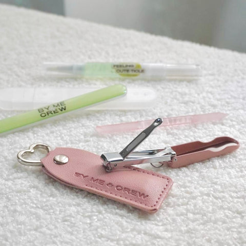 Foldable Nail Clipper with Pouch (Pink)
