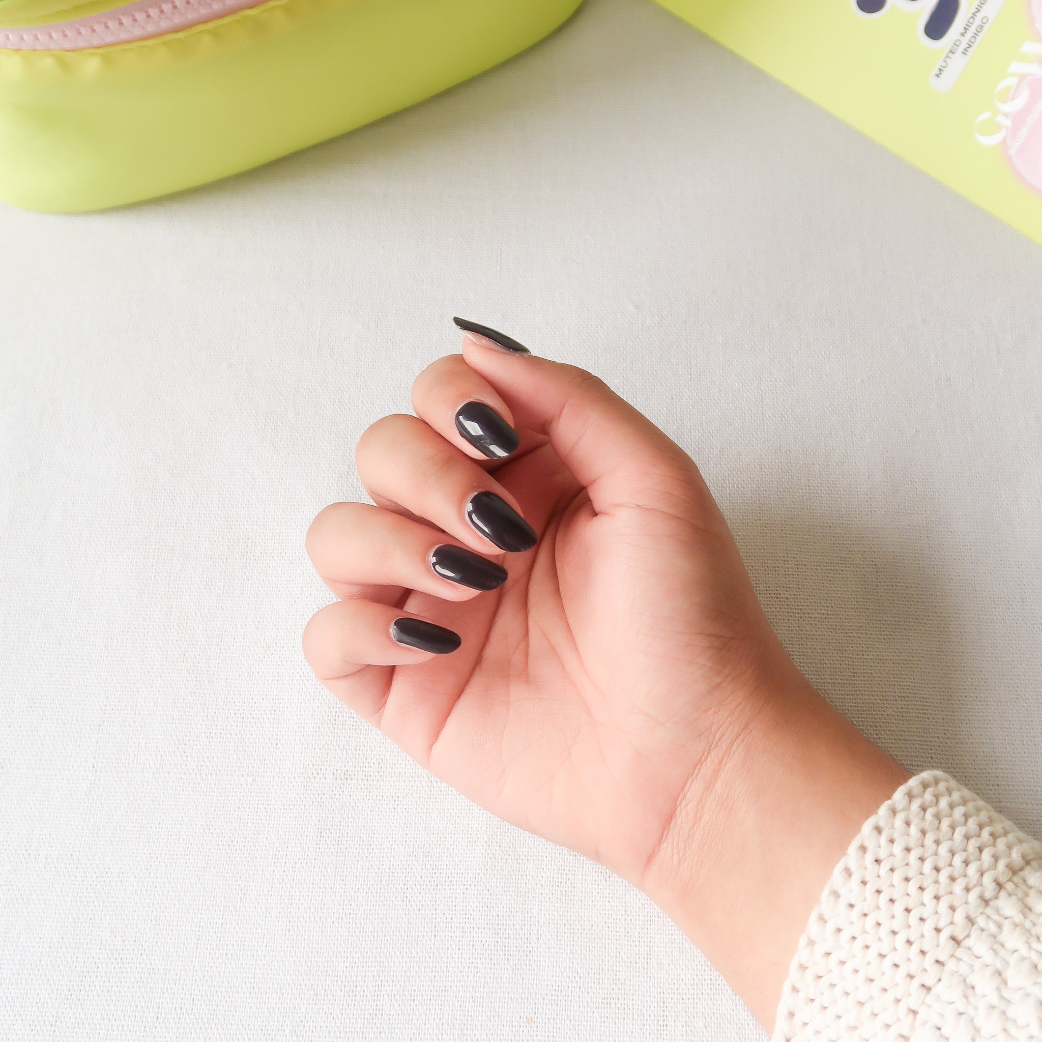 Muted Midnight Indigo DIY Semi Cured Gel Nail Stickers