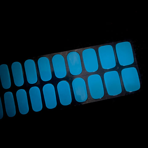 Blue Lagoon (Glow in Dark) Semicured GEWEL Gel Nail Stickers Kit