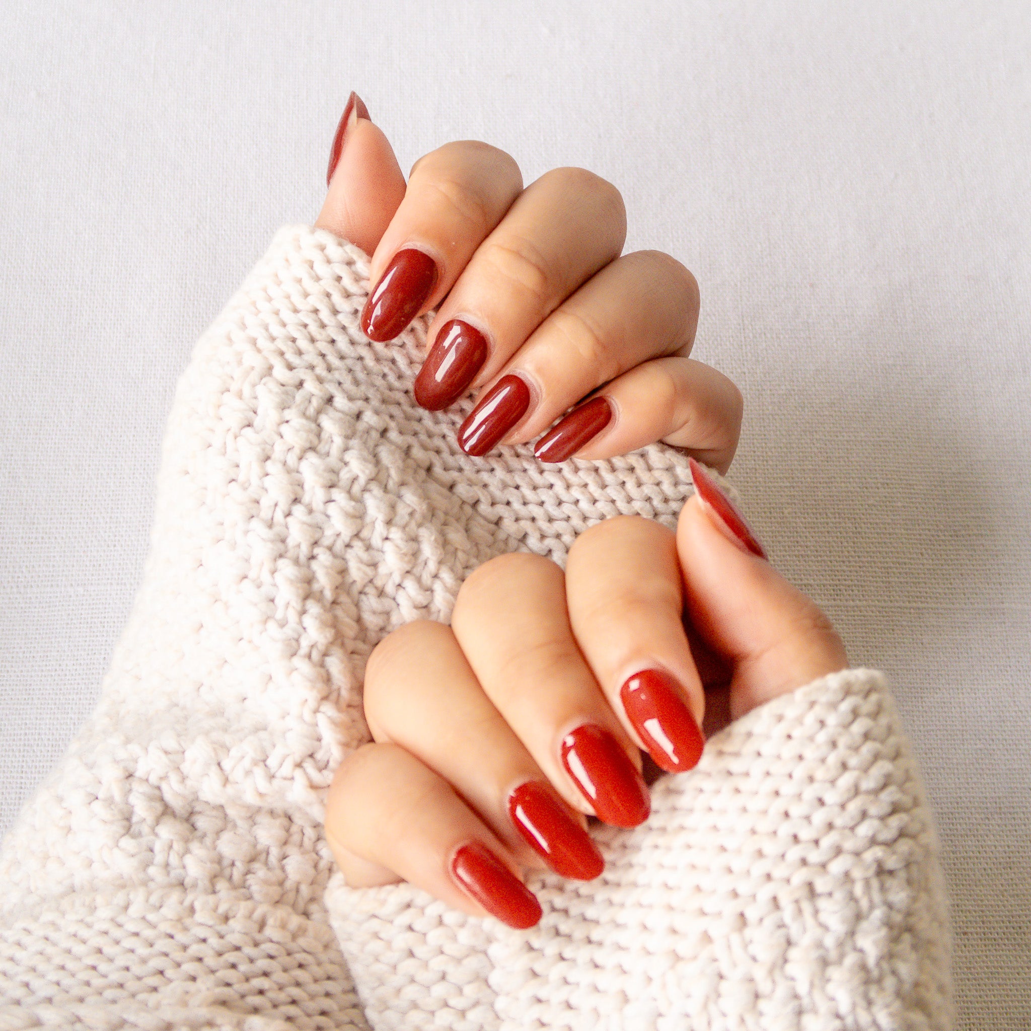 Muted Cherry DIY Semi Cured Gel Nail Stickers