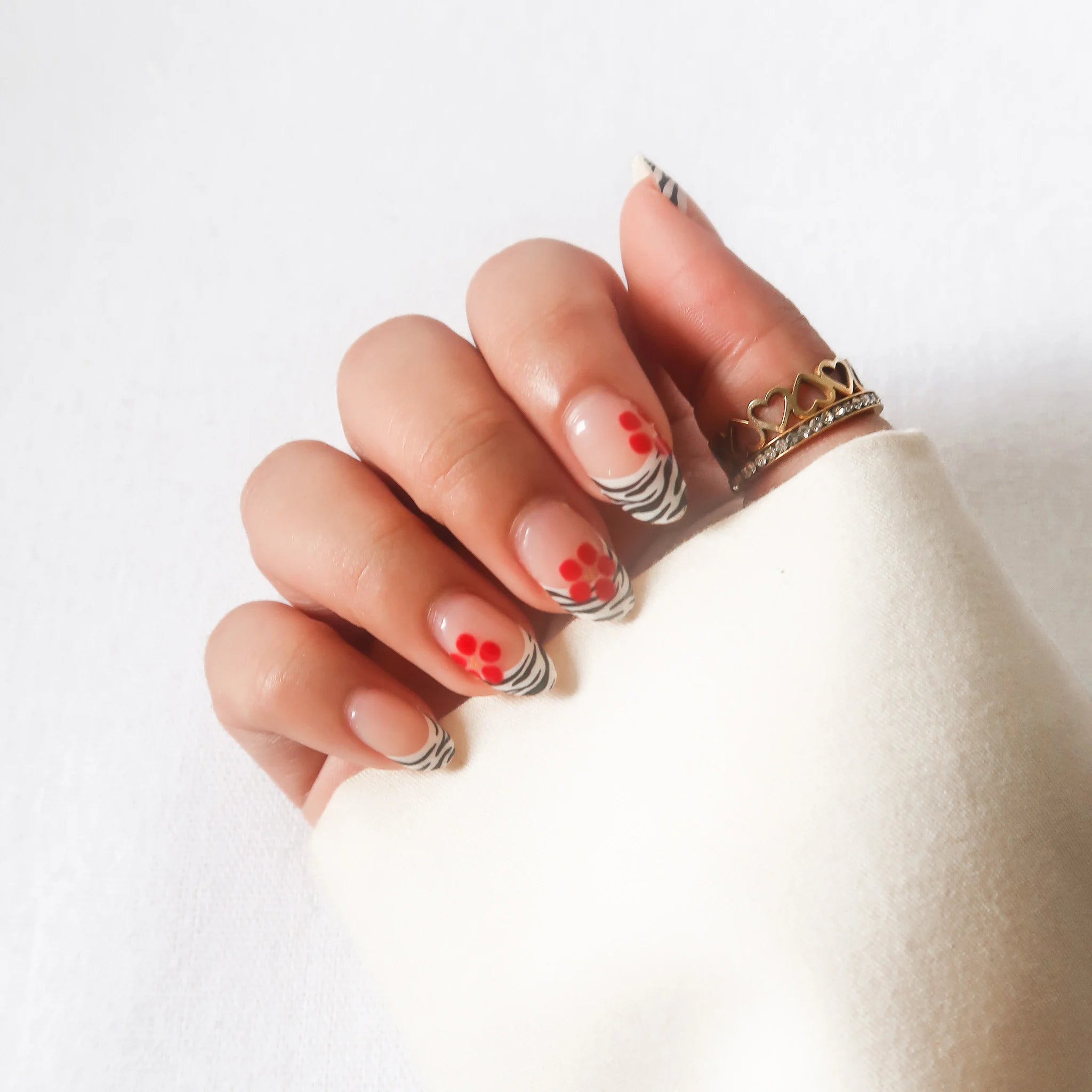 Blooming Zebra DIY Semi Cured Gel Nail Stickers