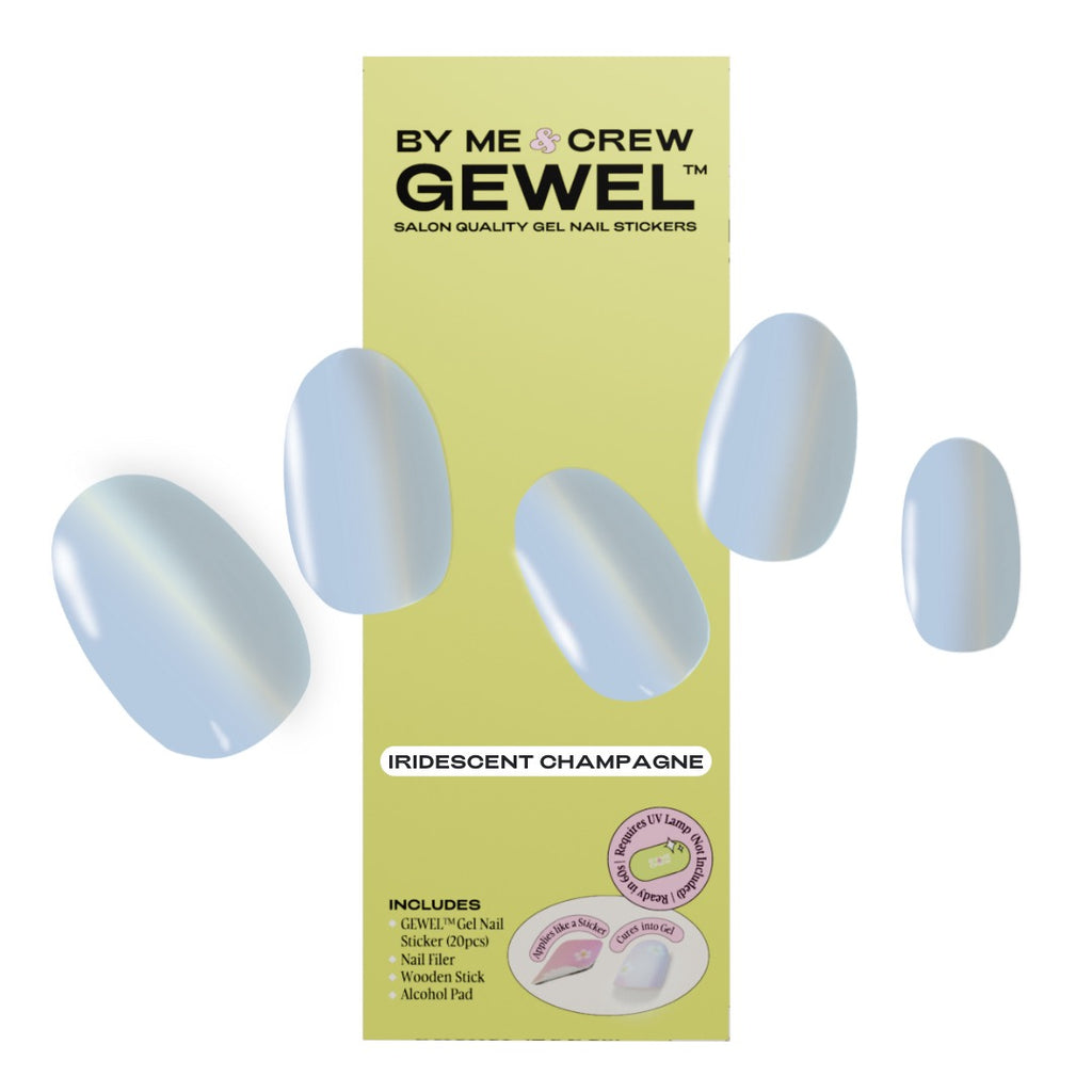 Iridescent Champagne DIY Semi Cured Gel Nail Stickers