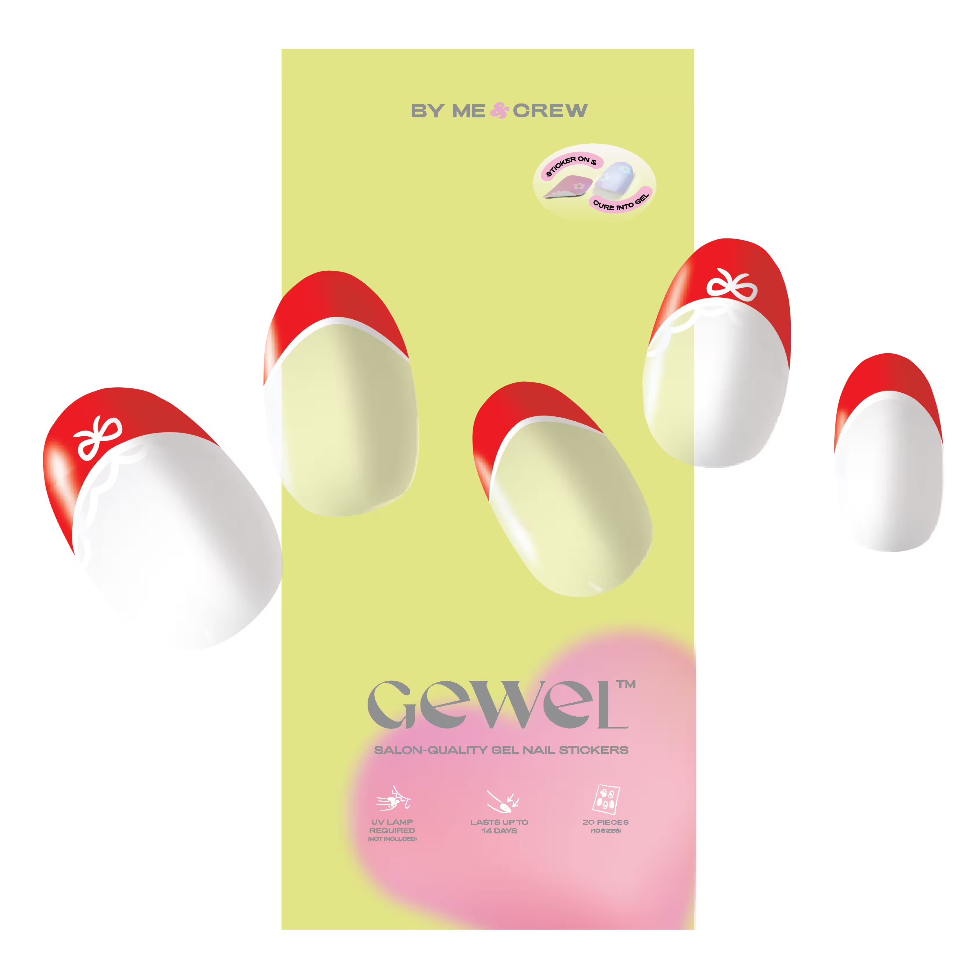 Laced in Red (French Tip) DIY Semi Cured Gel Nail Stickers