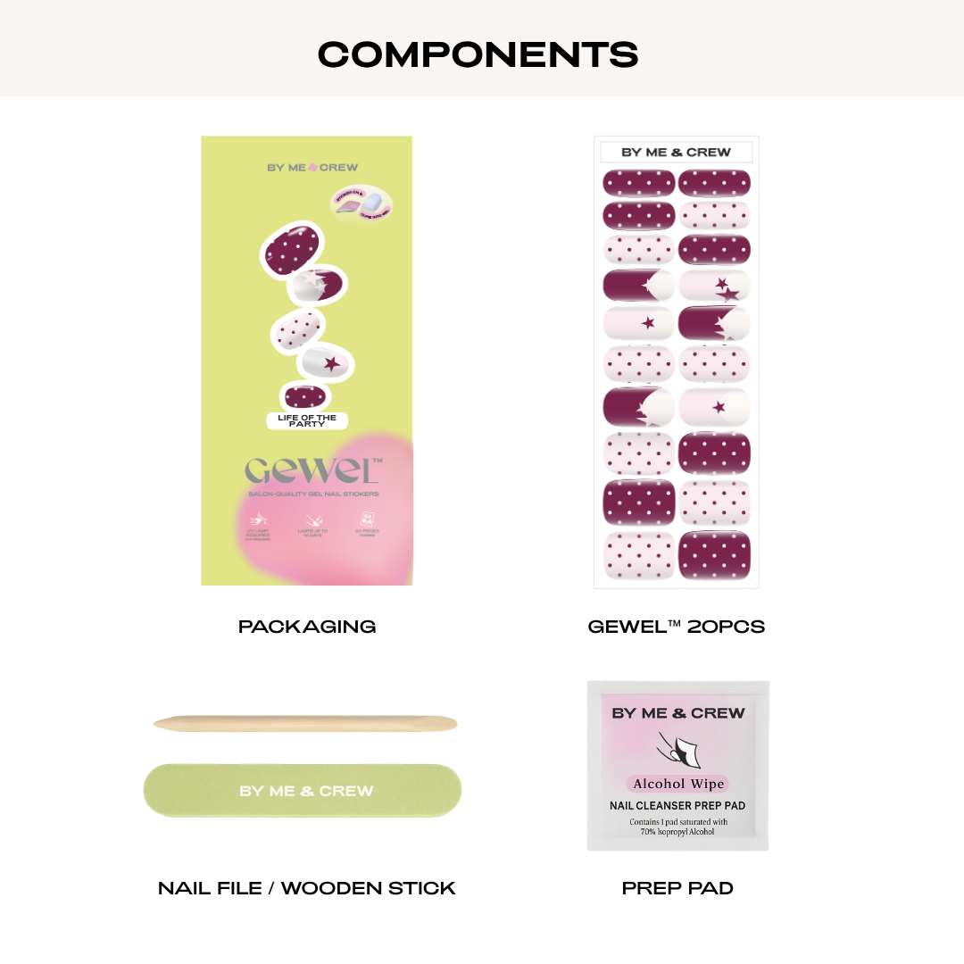 Life Of The Party DIY Semi Cured Gel Nail Stickers-2