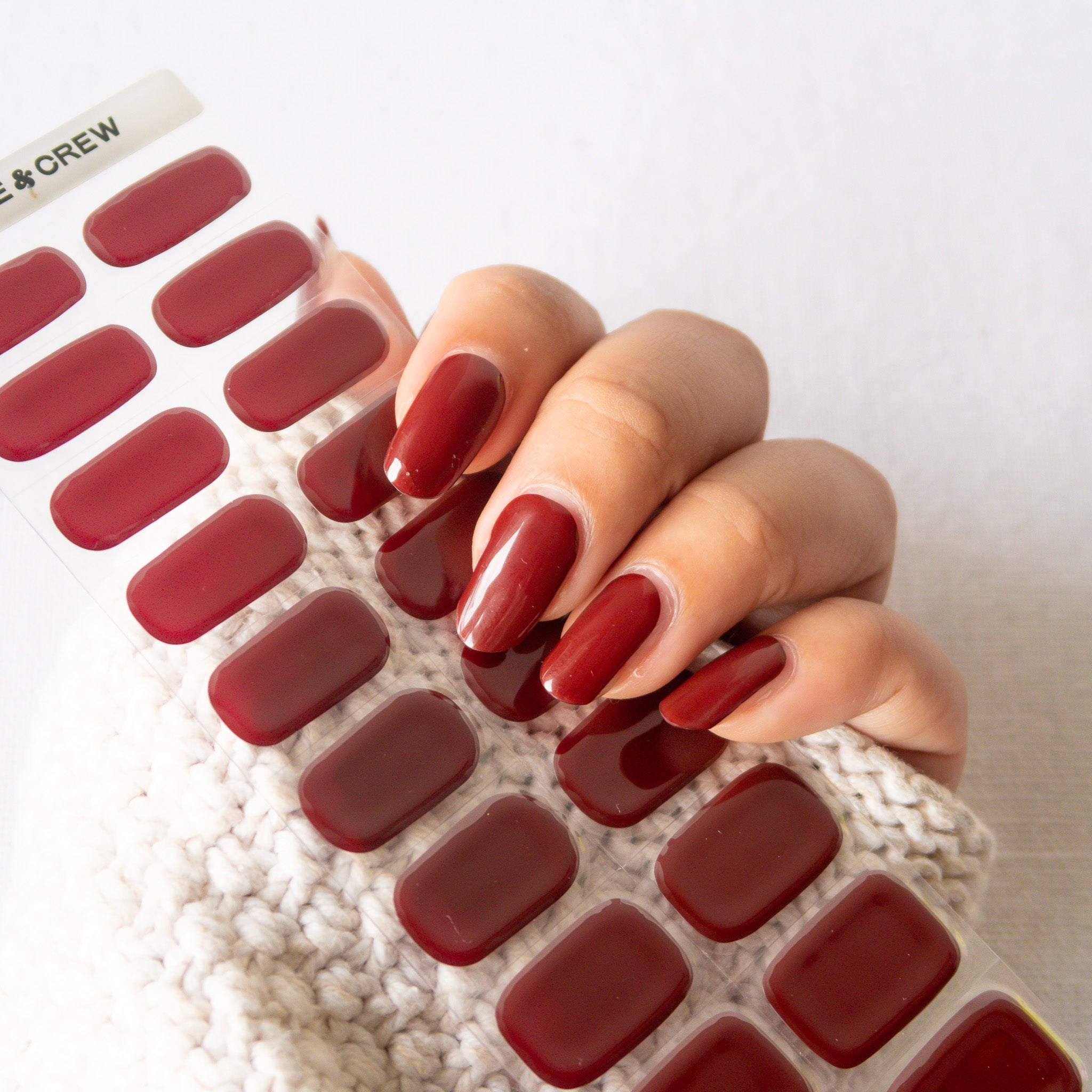 [PRE-ORDER 22/3] Muted Burgundy DIY Semi Cured Gel Nail Stickers