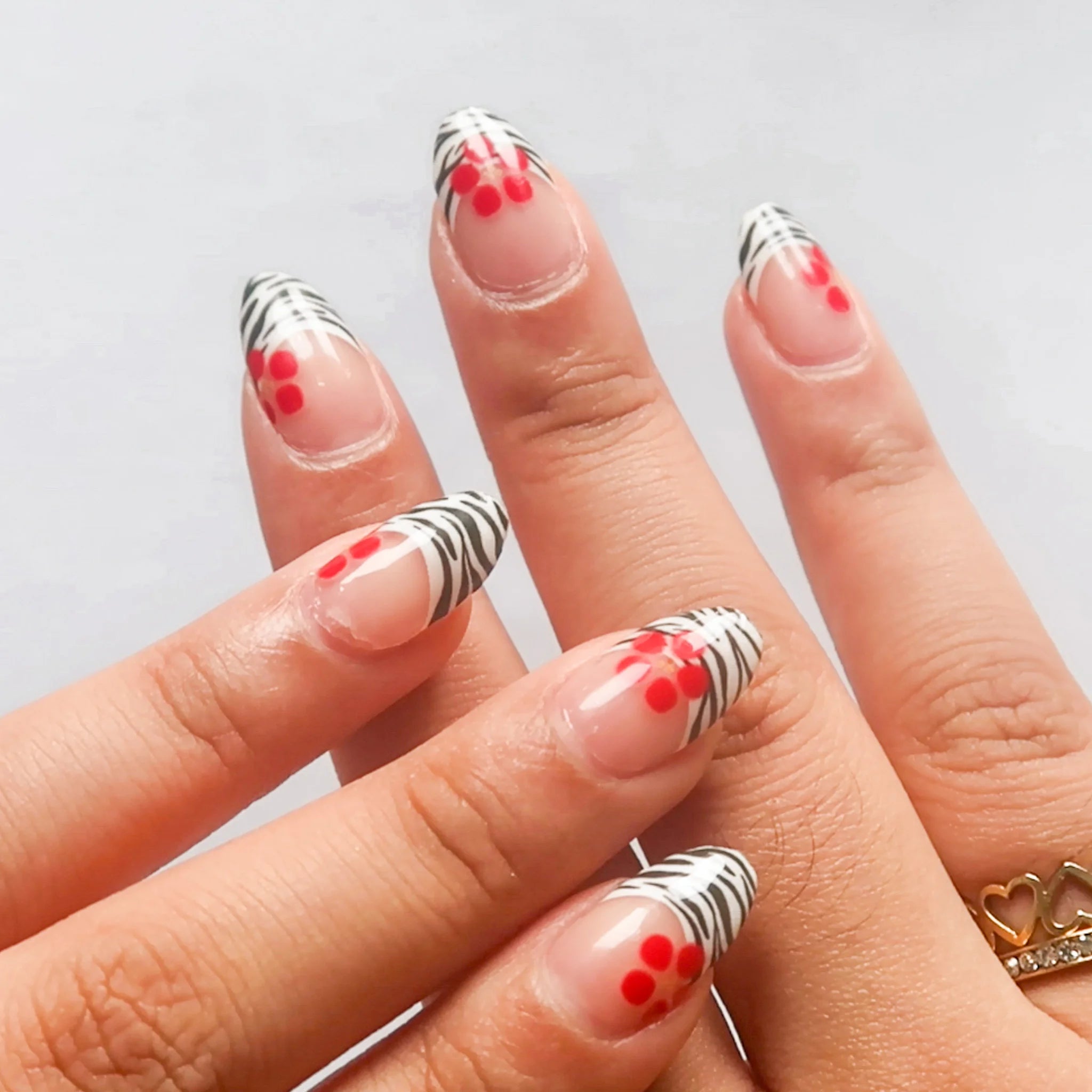 Blooming Zebra DIY Semi Cured Gel Nail Stickers