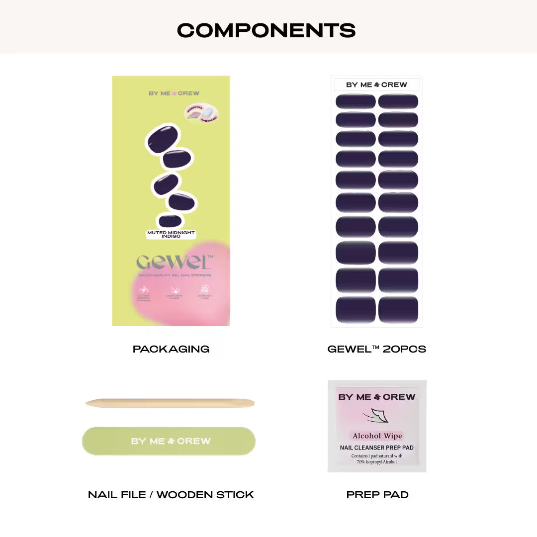 Muted Midnight Indigo DIY Semi Cured Gel Nail Stickers-2
