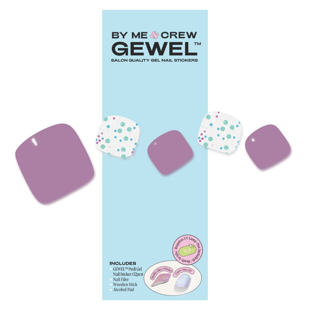 [PEDI / TOES] Confetti Purple DIY Semi Cured Gel Nail Stickers