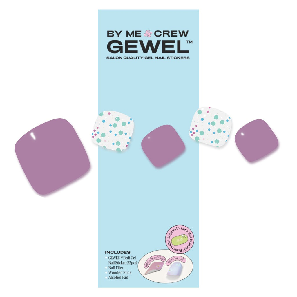 [PEDI / TOES] Confetti Purple DIY Semi Cured Gel Nail Stickers