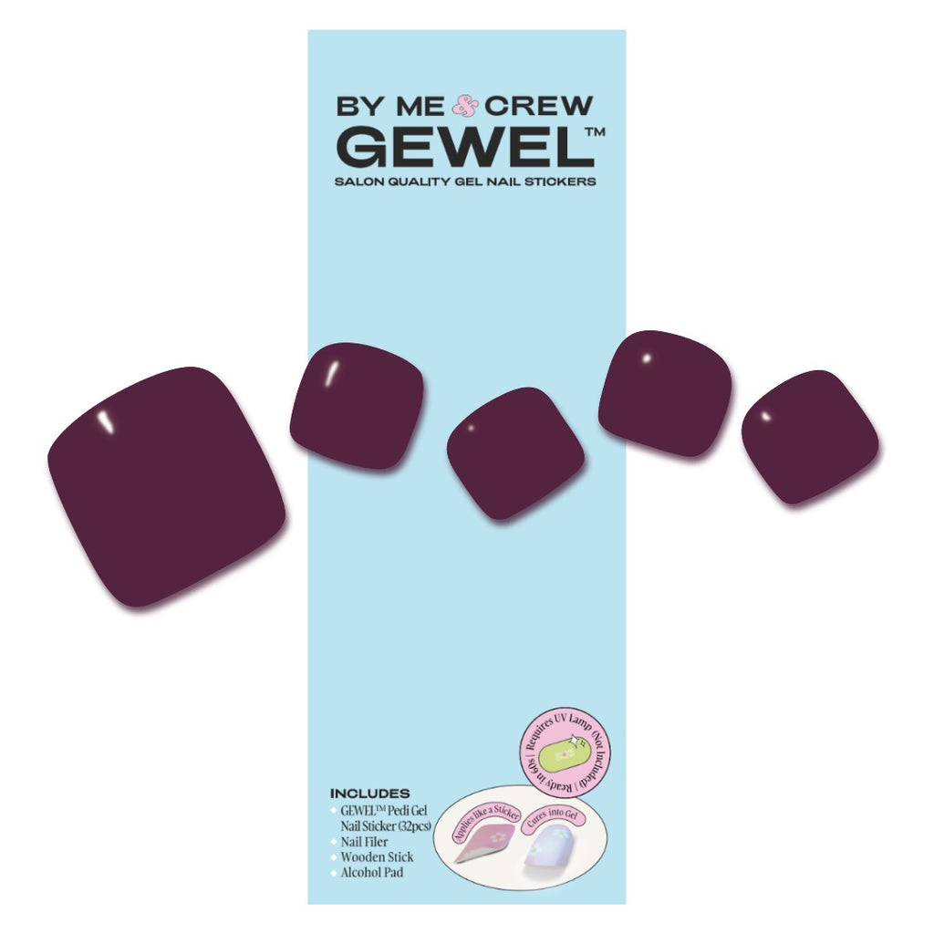 [PEDI / TOES] Feeling 22 Maroon Red DIY Semi Cured Gel Nail Stickers