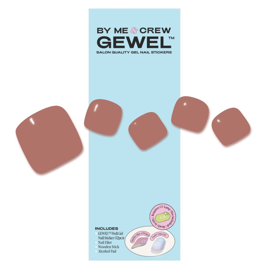[PEDI / TOES] Milky Brown DIY Semi Cured Gel Nail Stickers