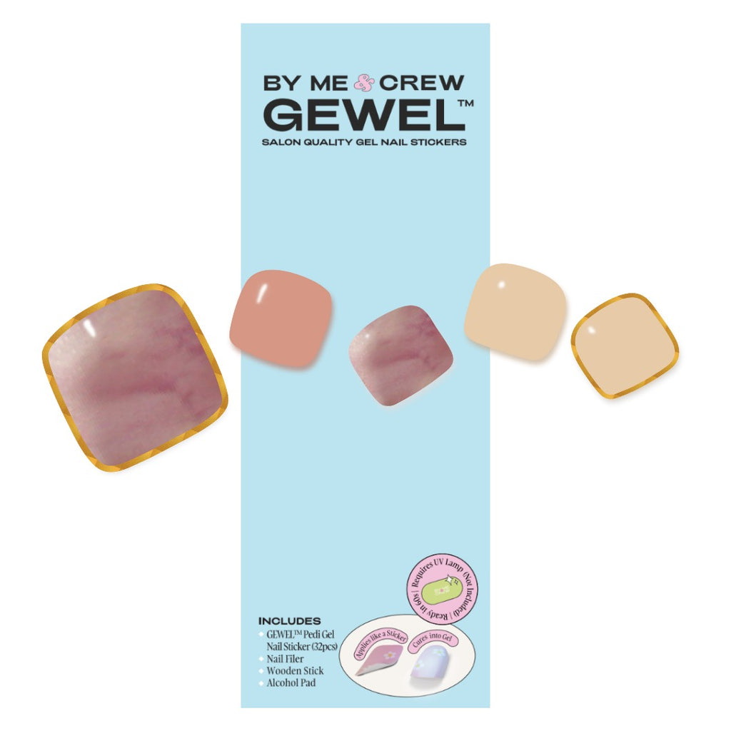 [PEDI / TOES] Nude Over Marble DIY Semi Cured Gel Nail Stickers