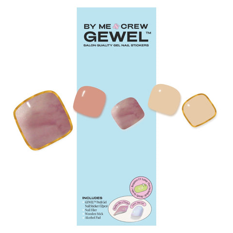 [PEDI / TOES] Nude Over Marble DIY Semi Cured Gel Nail Stickers