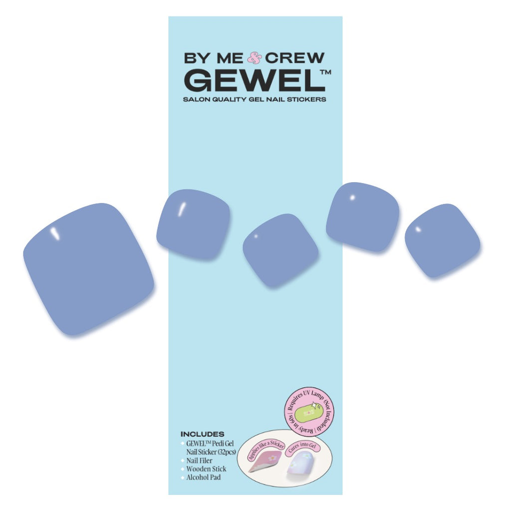 [PEDI / TOES] Periwinkle Blue DIY Semi Cured Gel Nail Stickers