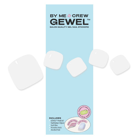 [PEDI / TOES] Pure White DIY Semi Cured Gel Nail Stickers