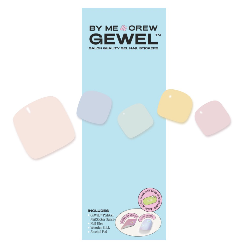 [PEDI / TOES] Rainbow Pastel DIY Semi Cured Gel Nail Stickers