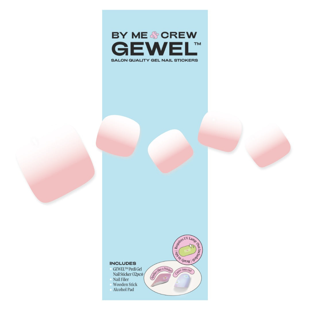 [PEDI / TOES] Soft Pink Gradient DIY Semi Cured Gel Nail Stickers