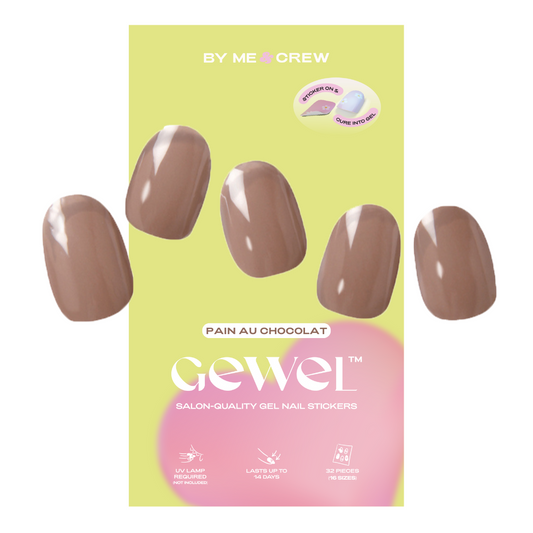 Pain Au Chocolat DIY Semi Cured Gel Nail Stickers (32pc, No Packaging) By Me and Crew