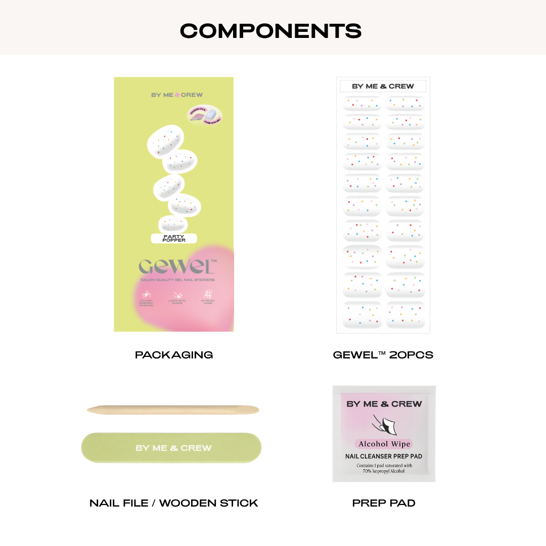 Party Popper DIY Semi Cured Gel Nail Stickers-2