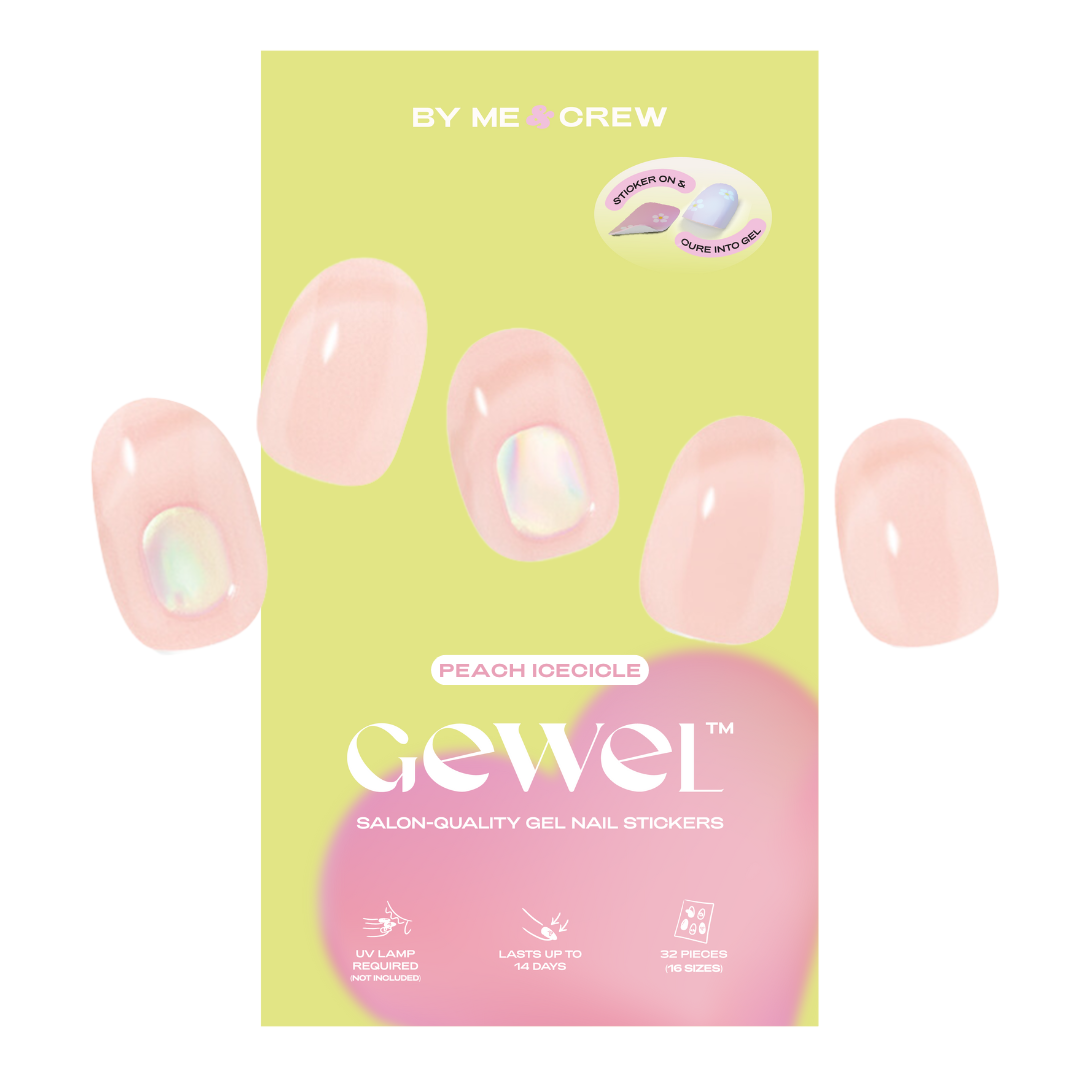 Peach Icecicle DIY Semi Cured Gel Nail Stickers (32pcs)