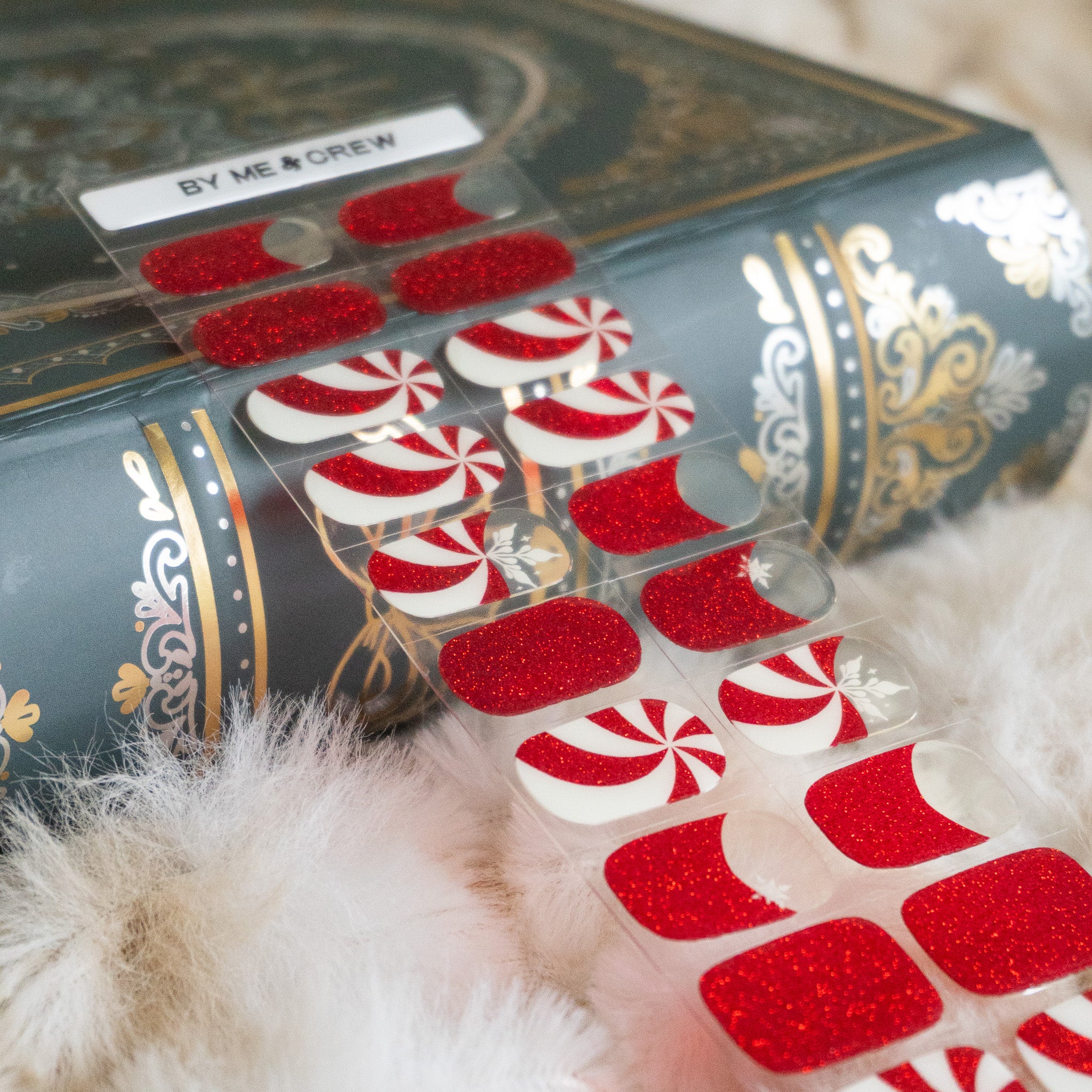 Peppermint Swirl DIY Semi Cured Gel Nail Stickers-3